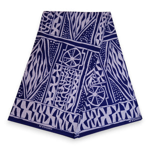 Tela estampada africana - Azul Ndop Cameroon - 100 % algodón