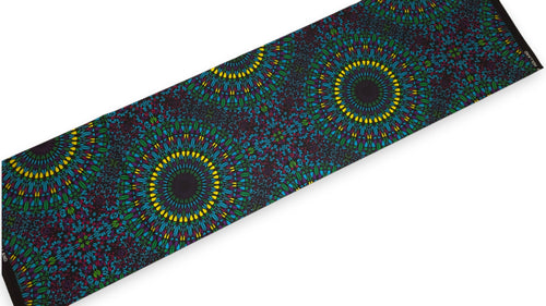 Tela africana wax estampada - Verde Amarillo Ocean Eye - 100% algodón