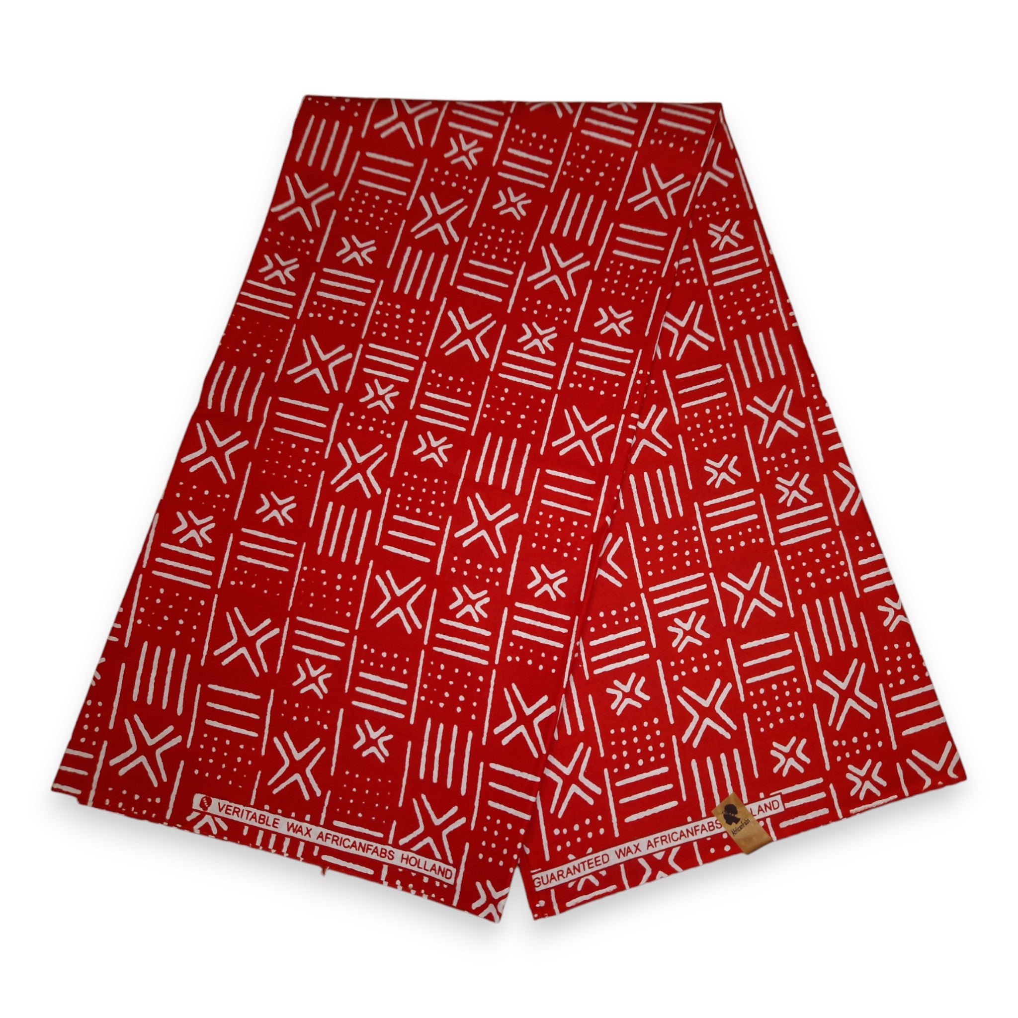 African Rojo X Bogolan / Mud cloth tela estampada / tela (malí tradicional)