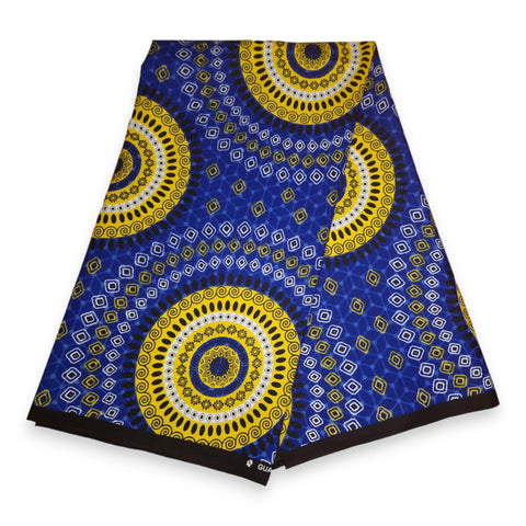 Tela estampada africana - Azul Dotted Patterns - 100% algodón