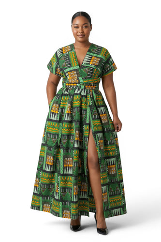 Tela africana wax estampada - Verde Emerald Spirit - 100% algodón