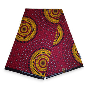 Tela estampada africana - Rojo Dotted Patterns - 100% algodón