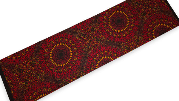Tela africana wax estampada - Rojo Sunfire Bloom - 100% algodón