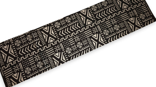 Tela africana wax estampada - Negro Blanco Bogolan Spirit - 100% algodón