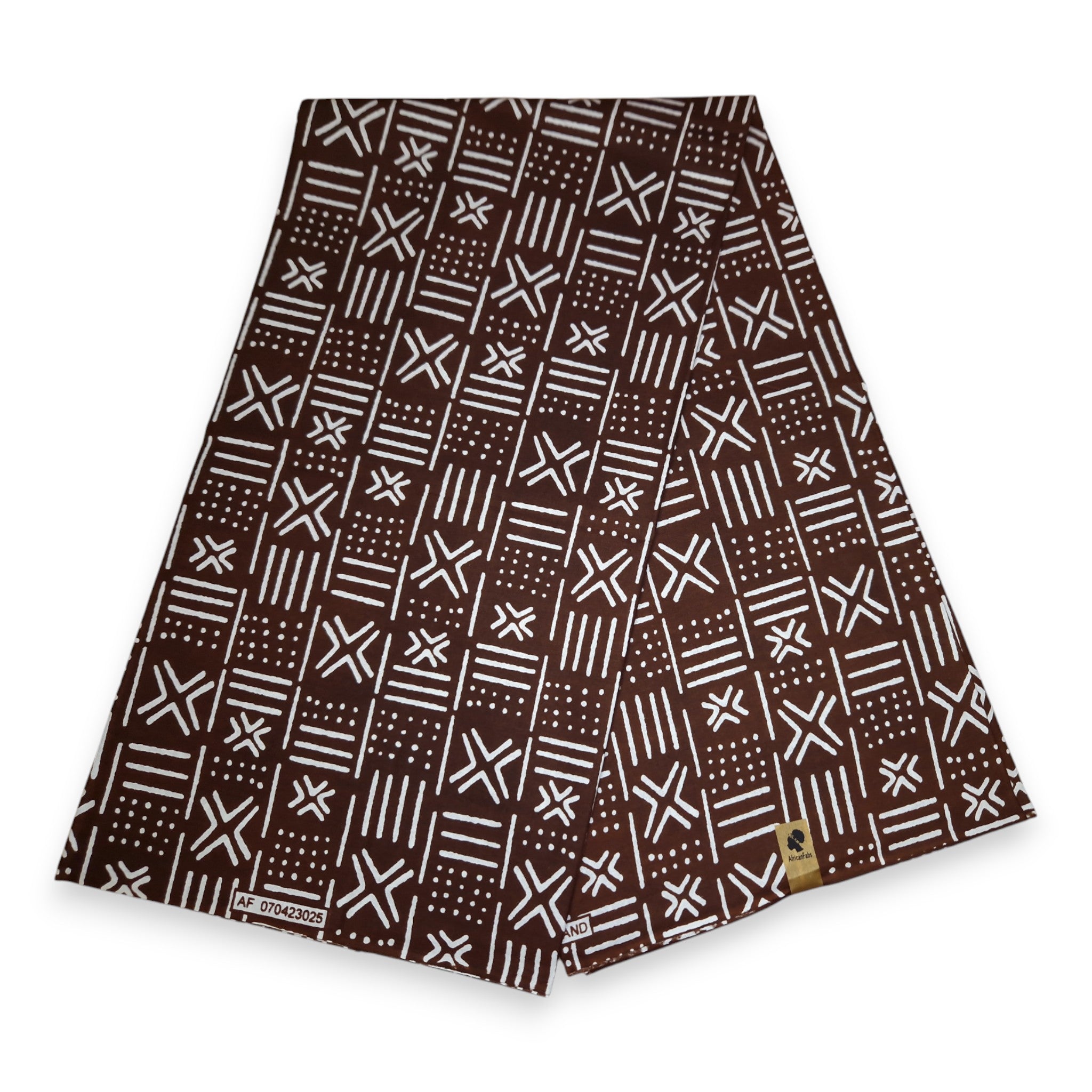 African Marrón X Bogolan / Mud cloth tela estampada / tela (malí tradicional)