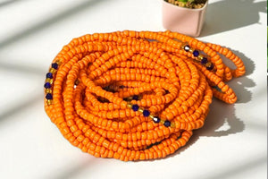 Perlas de cintura / Cadena de cadera africana - Adesusu - Naranja (elástico)