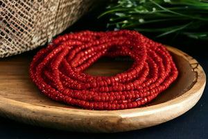 Abalorios Cintura /Cadena Cadera Africana - EKI- Rojo (elástico)