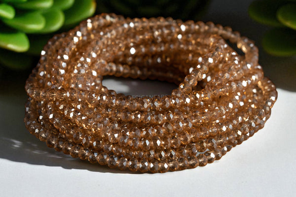 Perlas de cintura / Cadena de cintura africana - IVIE- Cristal dorado (elástico)