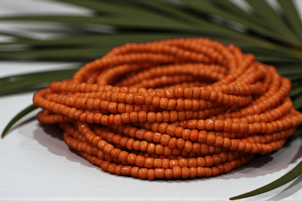 Perlas de Cintura / Cadena de Cintura Africana - BENIN - Naranja (elástico)