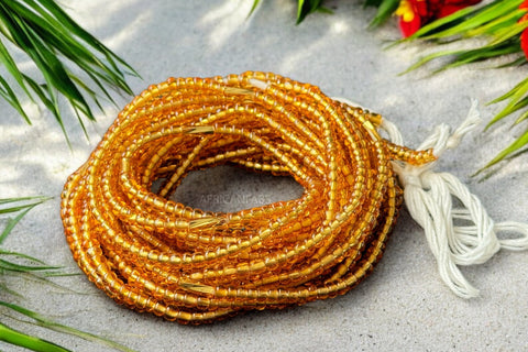 Perlas de cintura / Cadena de cadera africana - Aburiéki - Oro (Cordón tradicional no elástico)