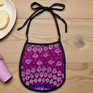 Babero para bebé con estampado africano - Morado Dotted Patterns (Unisex)