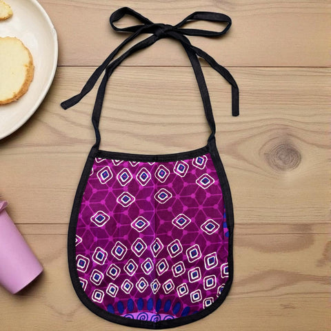 Babero para bebé con estampado africano - Morado Dotted Patterns (Unisex)