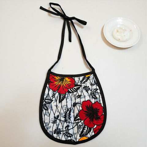 Babero para bebé con estampado africano - Gris claro Flores (Unisex)