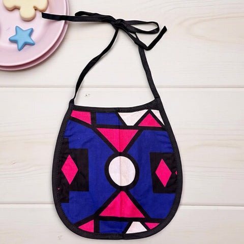 Babero para bebé con estampado africano - Azul Rosa Samakaka (Unisex)