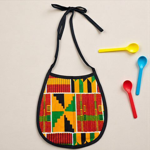 Babero para bebé con estampado africano - Kente (Unisex)