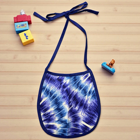 Babero para bebé con estampado africano - Azul Tie Dye (Unisex)