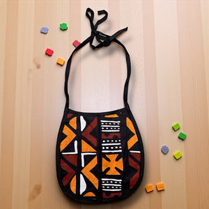 Babero para bebé con estampado africano - Marrón Cruz Bogolan (Unisex)