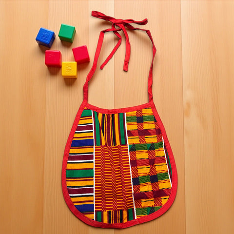 Babero para bebé con estampado africano - Estampado Kente (Unisex)