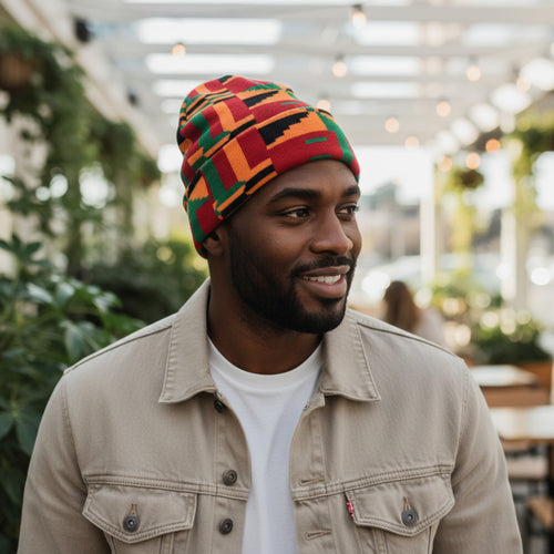 Gorro Africano con Estampado - Verde Kente