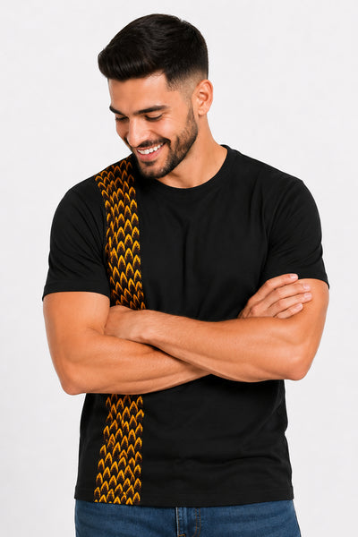 T-shirt with African print details - 