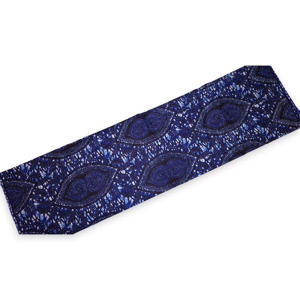 Tela africana wax estampada - Azul Hidden Leaf Relic - 100% algodón