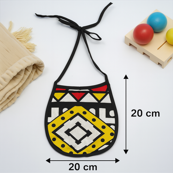 Babero para bebé con estampado africano - Rojo Samakaka (Unisex)