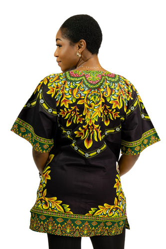 Negro Dashiki Shirt / Dashiki Dress - Top con estampado africano - Unisex