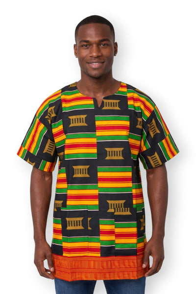 Negro Pan Africa Kente Dashiki Shirt / Dashiki Dress - Top con estampado africano - Unisex
