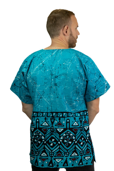 Turquesa Kampala Shirt / Dashiki Dress - Top con estampado africano - Unisex