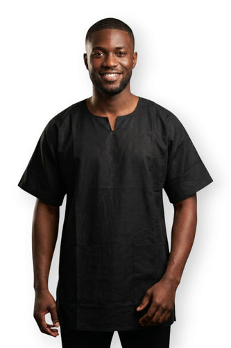 Negro Plain Dashiki Shirt / Dashiki Dress - Top con estampado africano - Unisex