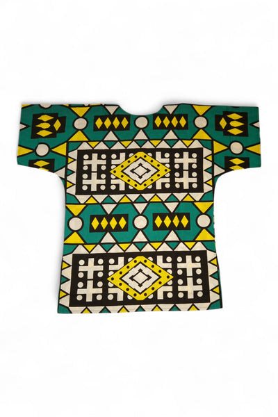Turquesa Amarillo Samakaka Dashiki Shirt / Dashiki Dress - Top con estampado africano - Unisex