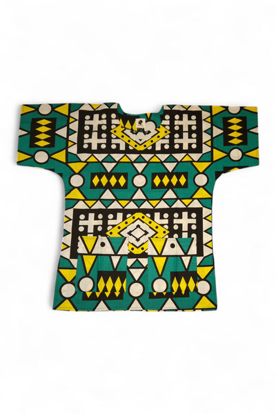 Turquesa Amarillo Samakaka Dashiki Shirt / Dashiki Dress - Top con estampado africano - Unisex