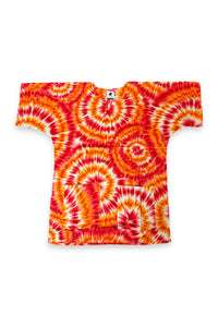 Naranja Tie-dye Shirt / Dashiki Dress - Top con estampado africano - Unisex