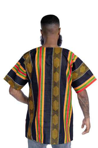 Black Pan Africa Dashiki Shirt / Dashiki Dress - Top con estampado africano - Unisex