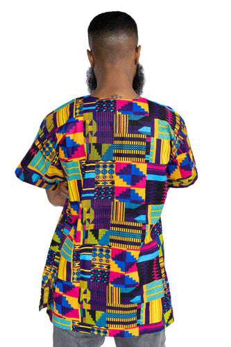 Camisa Dashiki kente multicolor / Vestido Dashiki - Top con estampado africano - Unisex