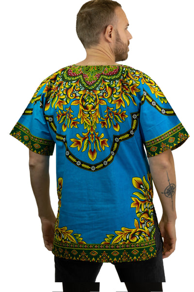 Azul Shirt / Dashiki Dress - Top con estampado africano - Unisex