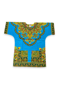 Azul Shirt / Dashiki Dress - Top con estampado africano - Unisex