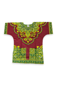 Rojo Shirt / Dashiki Dress - Top con estampado africano - Unisex