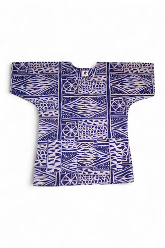 Azul Ndop Cameroon Dashiki Shirt / Dashiki Dress - Top con estampado africano - Unisex