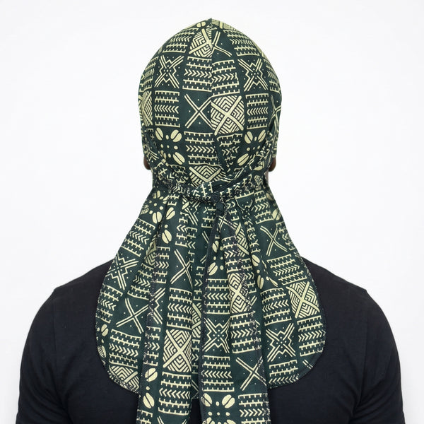 Durag / Du-rag / Do-rag / Bandana - Unisex - Verde Bogolan