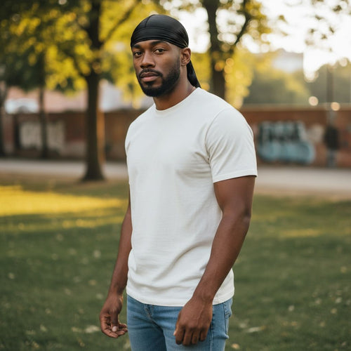 Durag / Du-rag / Do-rag / Bandana Silky - Unisex - Negro