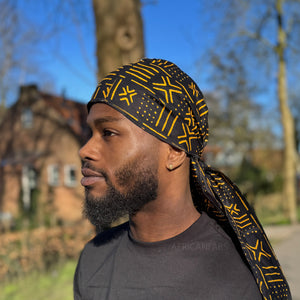 Durag / Du-rag / Do-rag / Bandana - Unisex - Barro Negro / Amarillo