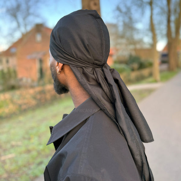 Durag / Du-rag / Do-rag / Bandana - Unisex - Negro Algodón