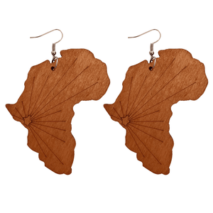 África forma marrón - Pendientes de inspiración africana
