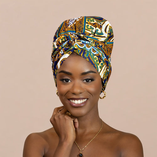 Easy headwrap - Gorro forrado de raso - Mix azul