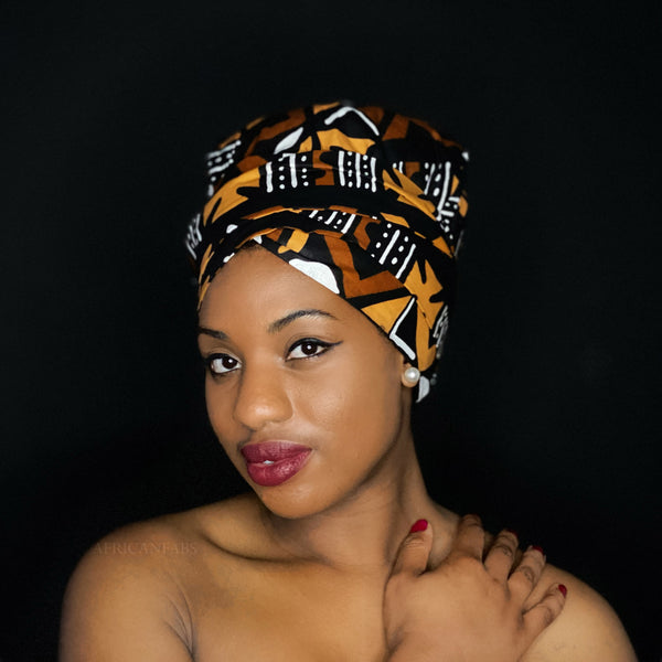 Easy headwrap - Gorro de pelo con forro satinado - Mud Black / Brown