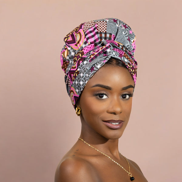 Easy headwrap - Gorro de pelo con forro satinado - Rosa