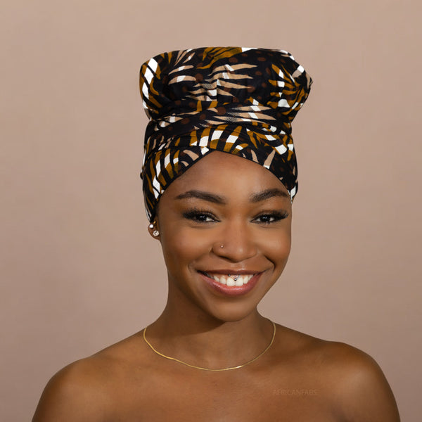 Easy headwrap - Gorro forrado de raso - Marrón