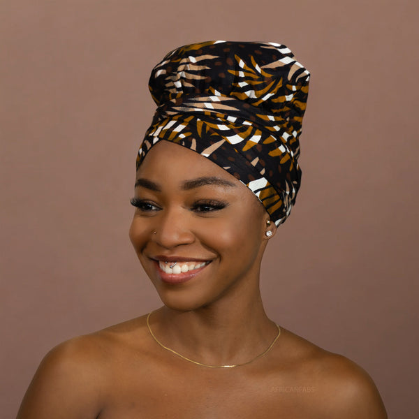 Easy headwrap - Gorro forrado de raso - Marrón