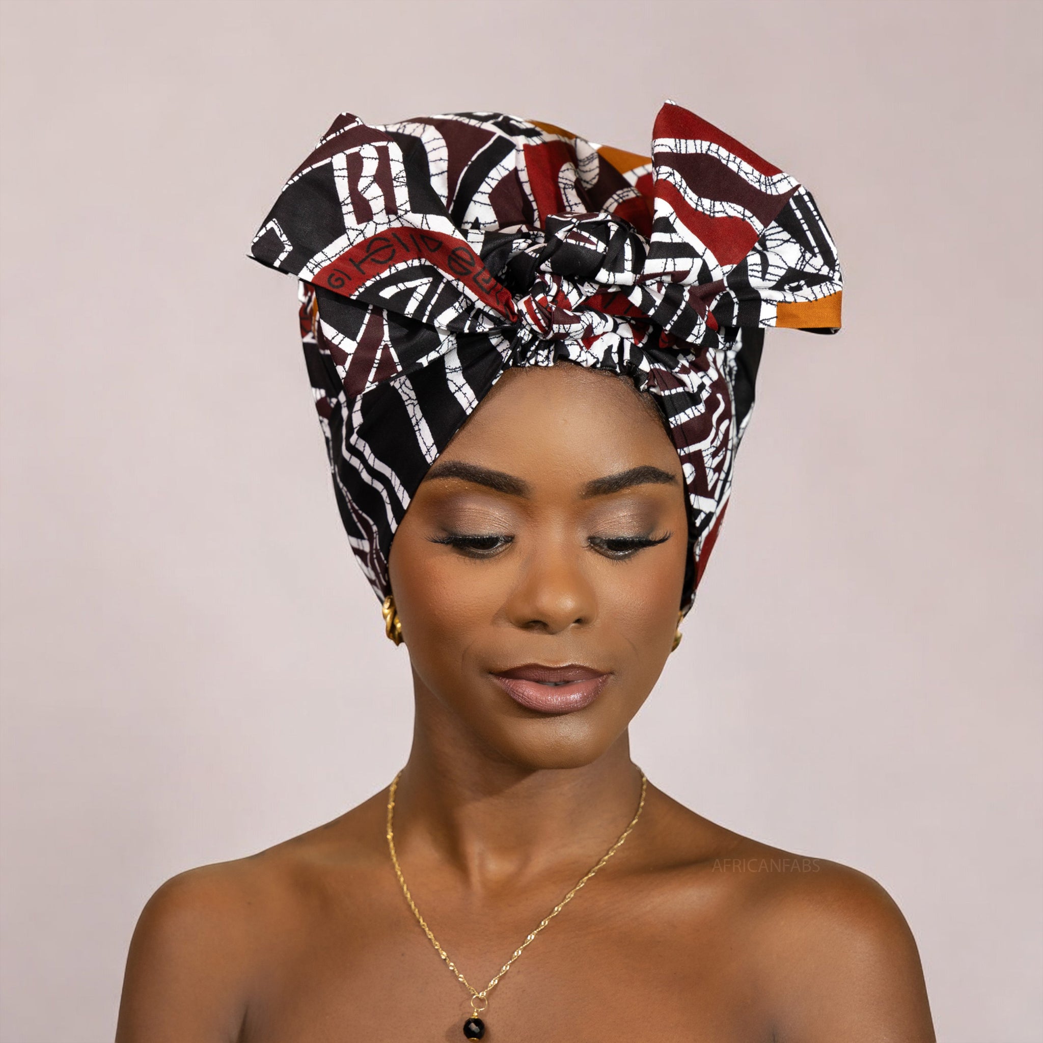 Easy headwrap - Gorro forrado de raso - Burdeos / negro